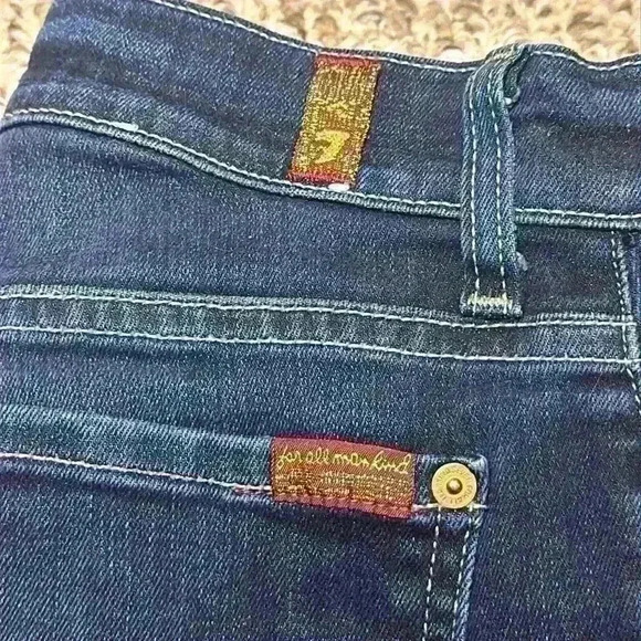 7 For All Mankind The Slim Cigarette Dark Wash Skinny Jeans Size 24 - Picture 12 of 14